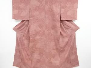 リサイクル　未使用品　石畳に花唐草・扇模様小紋着物